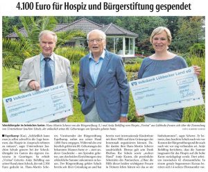 4.100 Euro für Hospiz und Bürgerstiftung gespendet